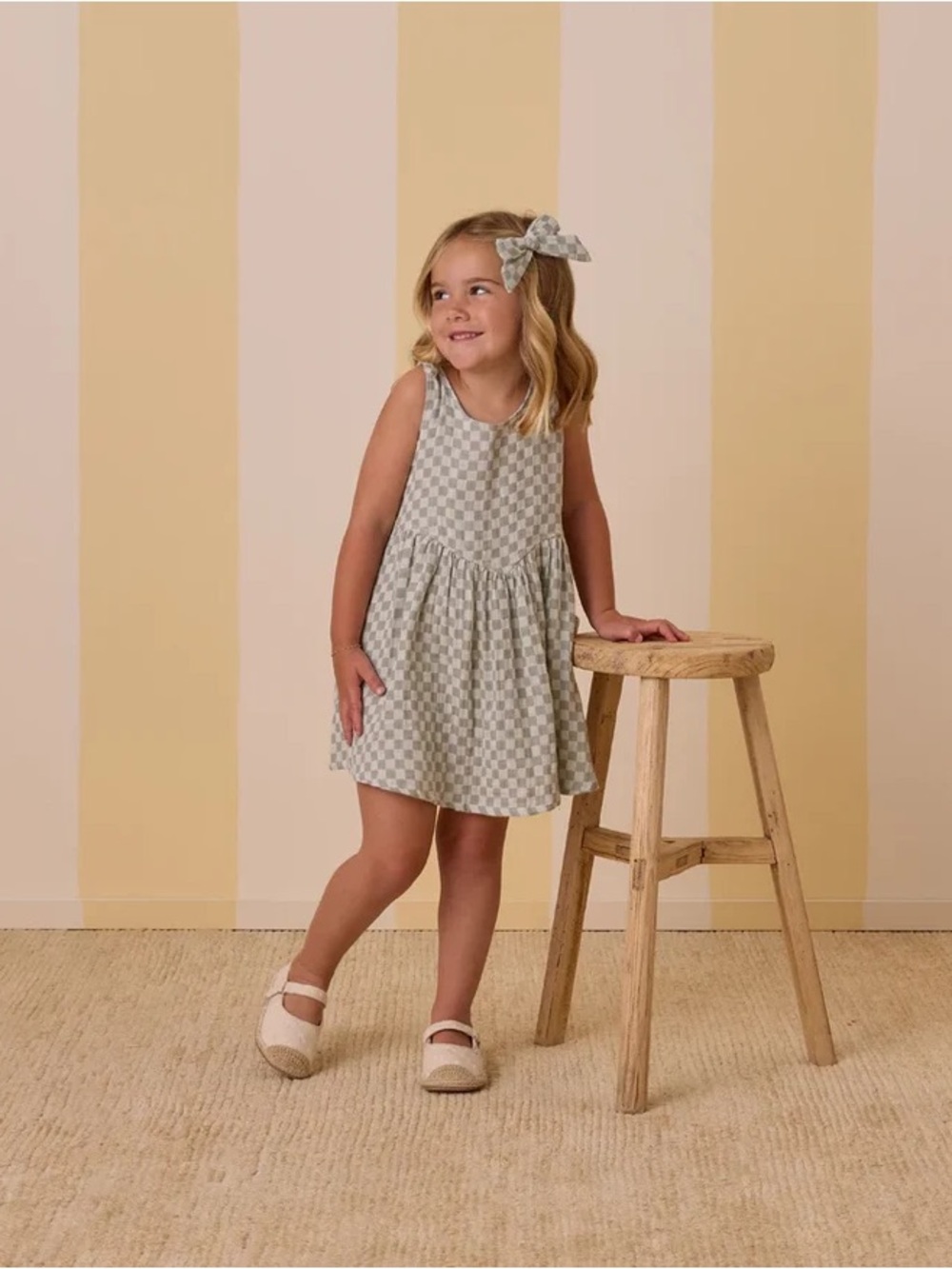 Rylee and Cru Sage Check Summer Dress